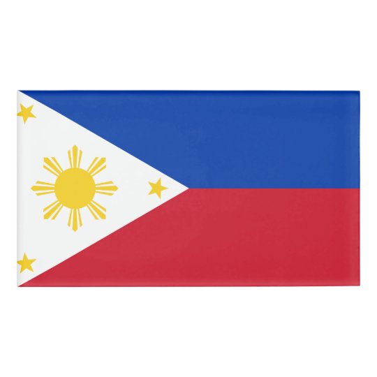 Philippines Flag Filipino Flag Name Tag | Zazzle.com
