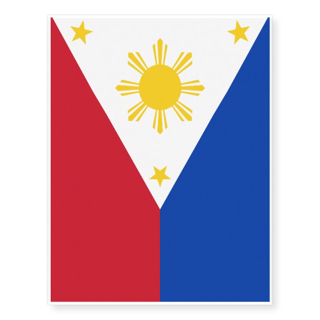 Philippines Flag Filipino Flag Temporary Tattoos (Front)