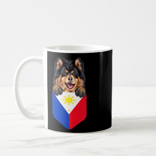 Philippines Flag Finnish Lapphund Dog In Pocket  Coffee Mug
