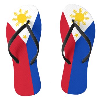 Philippines Flag Flip Flops by BeetifulWorld at Zazzle