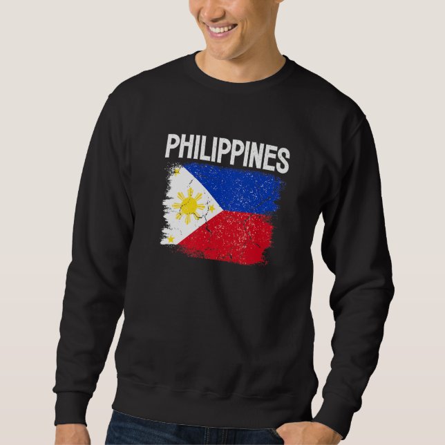 Philippines Flag Football Vintage Soccer Team Prid Sweatshirt (Front)