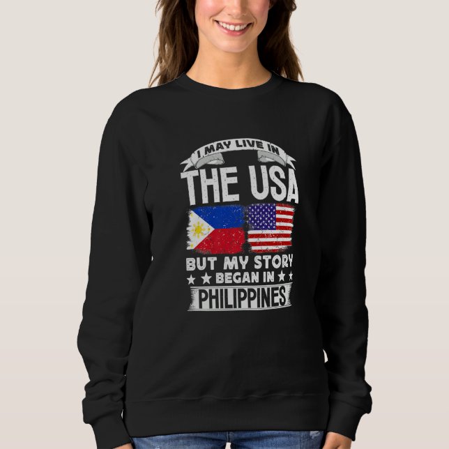 Philippines Flag Football Vintage Soccer Team Prid Sweatshirt (Front)