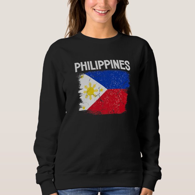 Philippines Flag Football Vintage Soccer Team Prid Sweatshirt (Front)