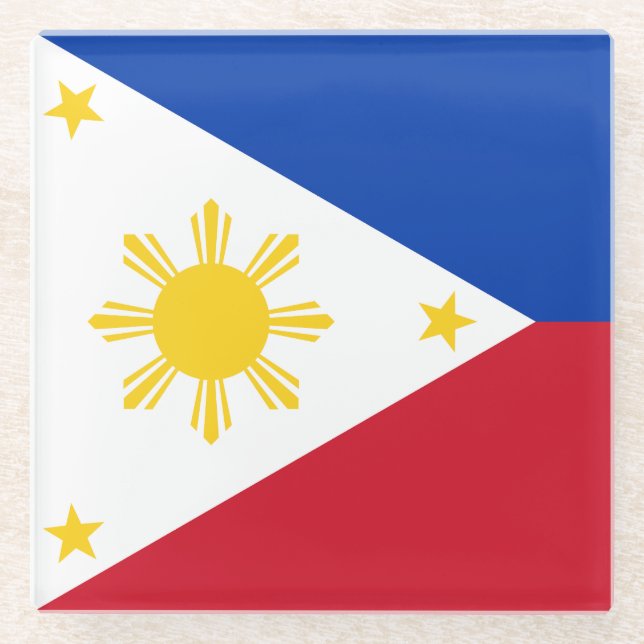 Philippines Flag Glass Coaster (Front)