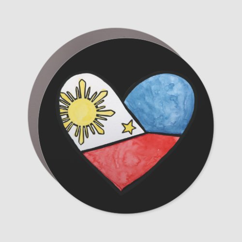 Philippines Flag Heart Art Filipino Pride Pinay    Car Magnet