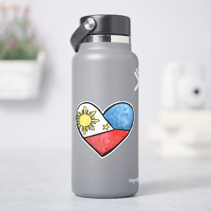 Philippines Flag Heart Art Filipino Pride Pinay    Sticker