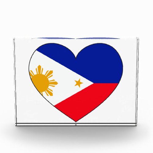 Philippines Flag Heart Photo Block