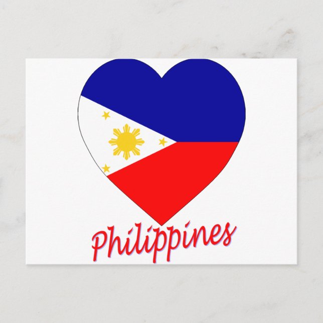 Philippines Flag Heart Postcard (Front)