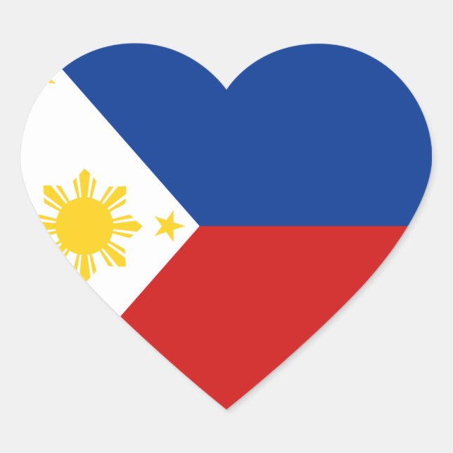 Philippines Flag Heart Sticker (Front)
