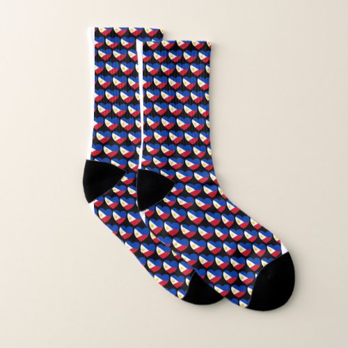 Philippines Flag Hearts Patriotic Socks