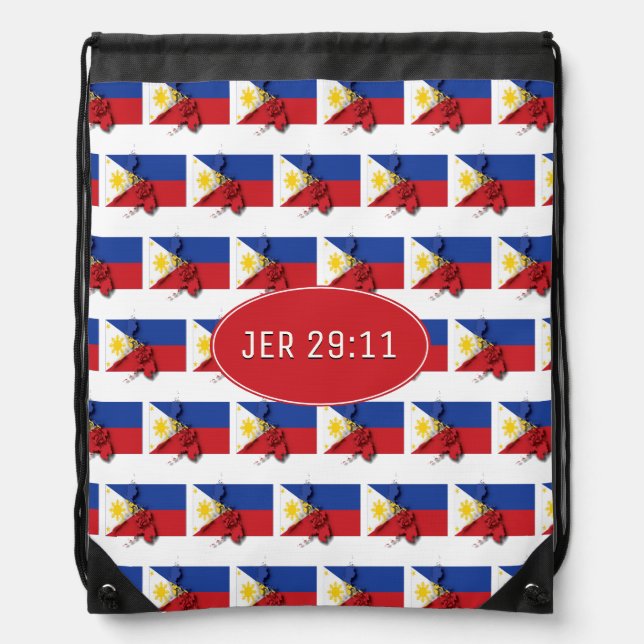 PHILIPPINES FLAG | JER 29:11 | Filipino Drawstring Bag (Front)