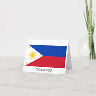 Philippines Flag Letterpress Thank You Card