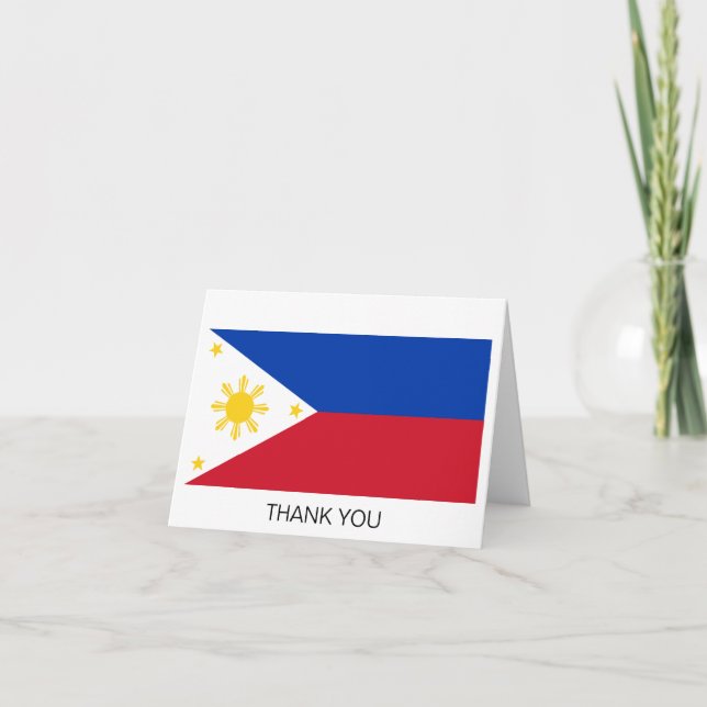Philippines Flag Letterpress Thank You Card (Front)