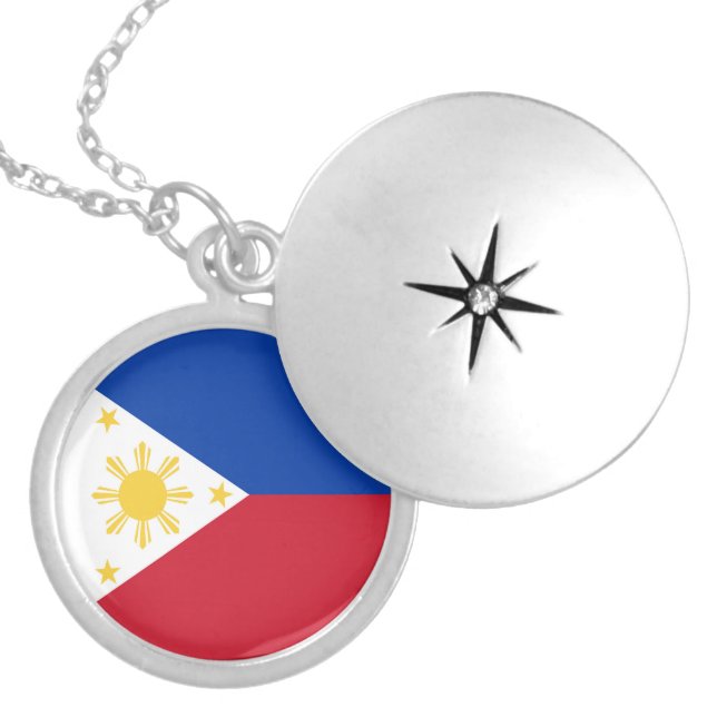 Philippines flag locket necklace (Front)