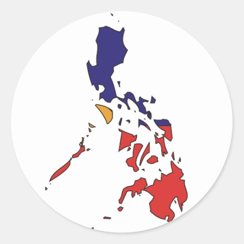 Philippines flag map classic round sticker