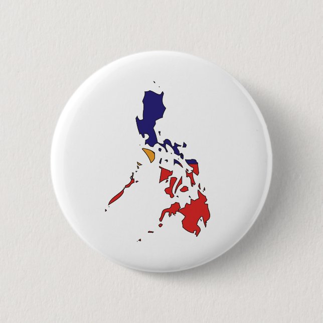 Philippines Flag Map full size Pinback Button (Front)