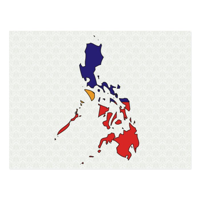 Philippines Flag Map full size Postcard