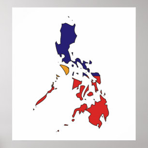 Philippines Flag Map full size Poster