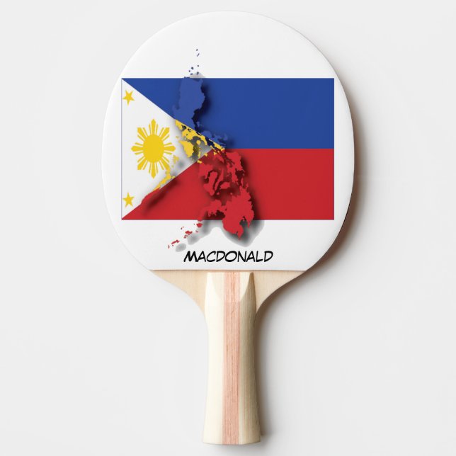 PHILIPPINES FLAG & MAP Personalized Ping Pong Paddle (Front)
