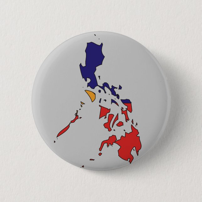 Philippines flag map pinback button (Front)