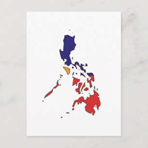 Philippines flag map postcard
