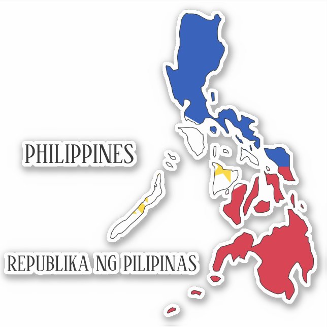 Philippines Flag Map Sticker (Front)