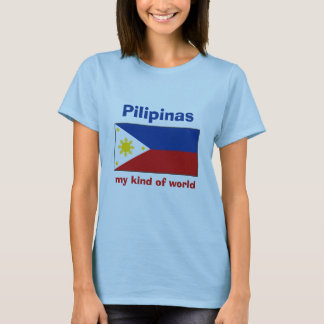 Philippines Flag + Map + Text T-Shirt