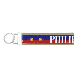 Philippines Flag Minimal Design Wrist Keychain