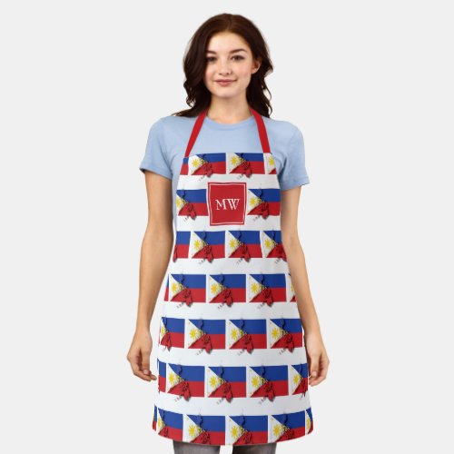 PHILIPPINES FLAG  Monogram  Filipino Apron