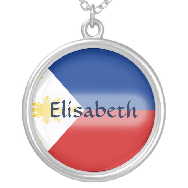 Philippines Flag + Name Necklace (Front)