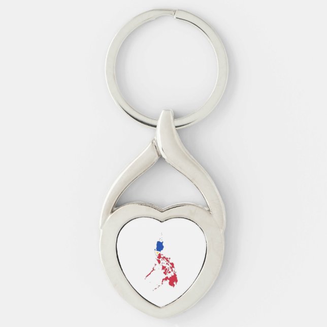 Philippines flag on the map keychain (Front)