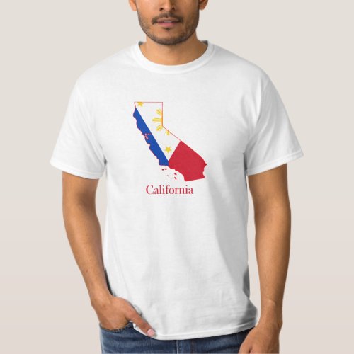 Philippines flag over California map T_Shirt