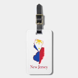 Philippines flag over New Jersey state map Luggage Tag