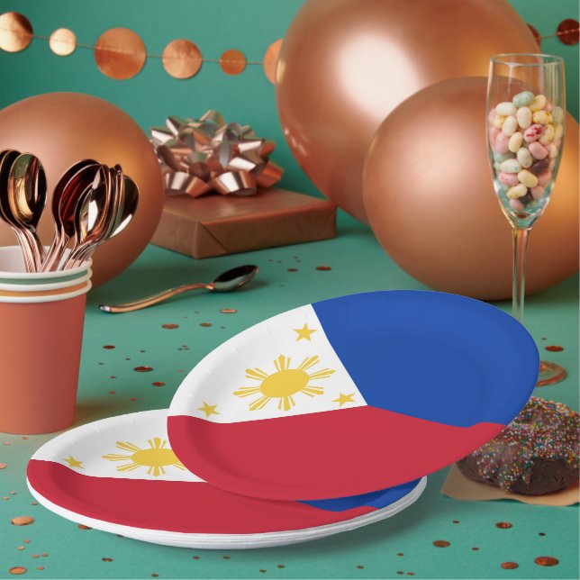 Philippines flag paper plates (Multi)