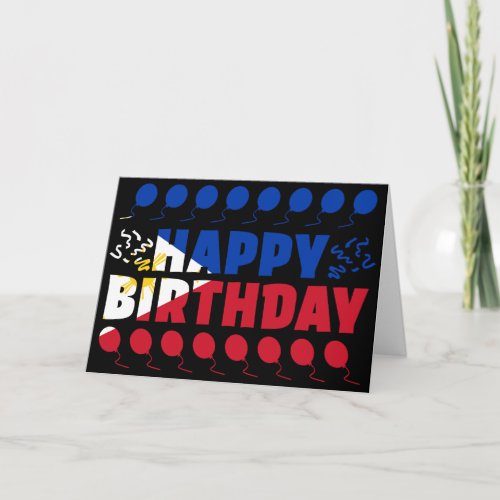 Philippines Flag Patriotic Birthday Card