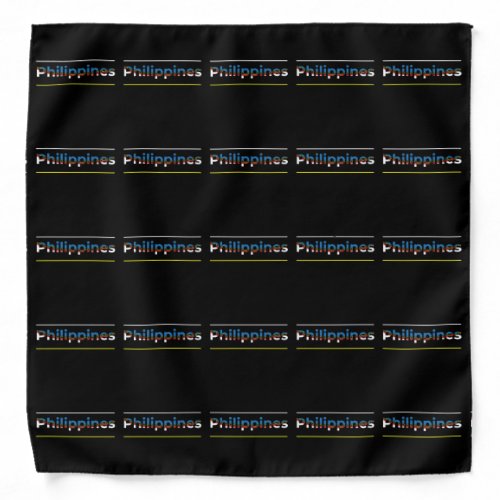 Philippines Flag _ Patriotic Cutout Lettering Bandana