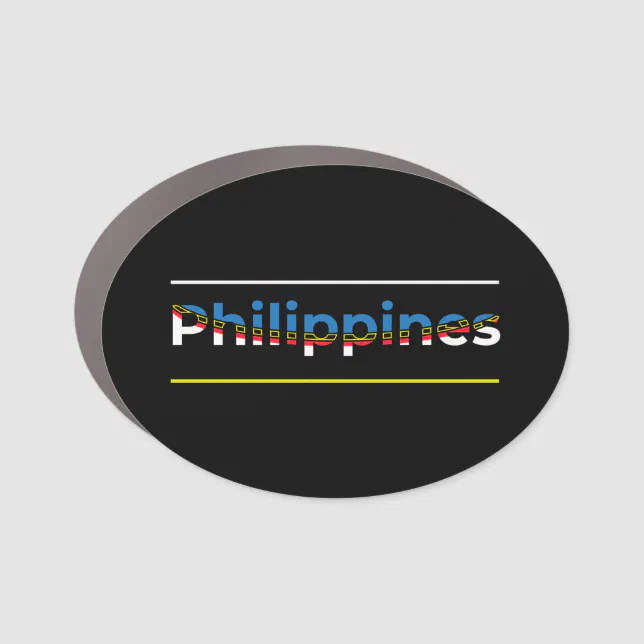 Philippines Flag - Patriotic Cutout Lettering Car Magnet | Zazzle