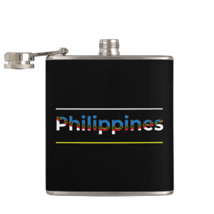 Philippines Flag - Patriotic Cutout Lettering Flask