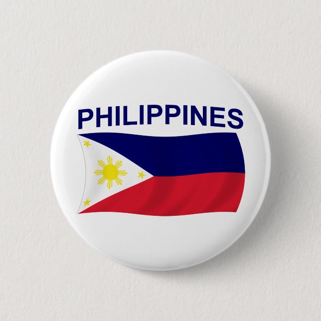 Philippines Flag Pinback Button (Front)