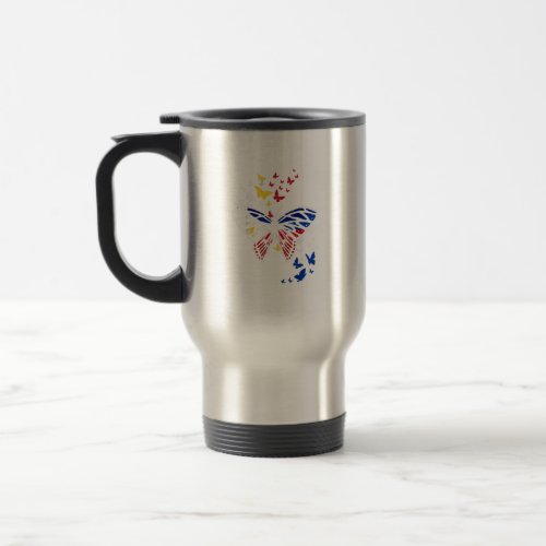 Philippines Flag Pinoy Filipino Butterfly Travel Mug