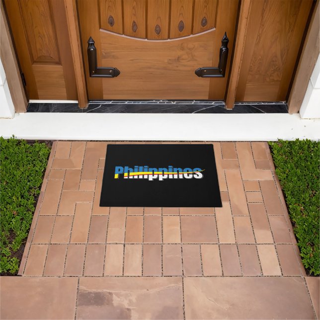 Philippines Flag Pride - Typography Art Doormat (Outdoor)
