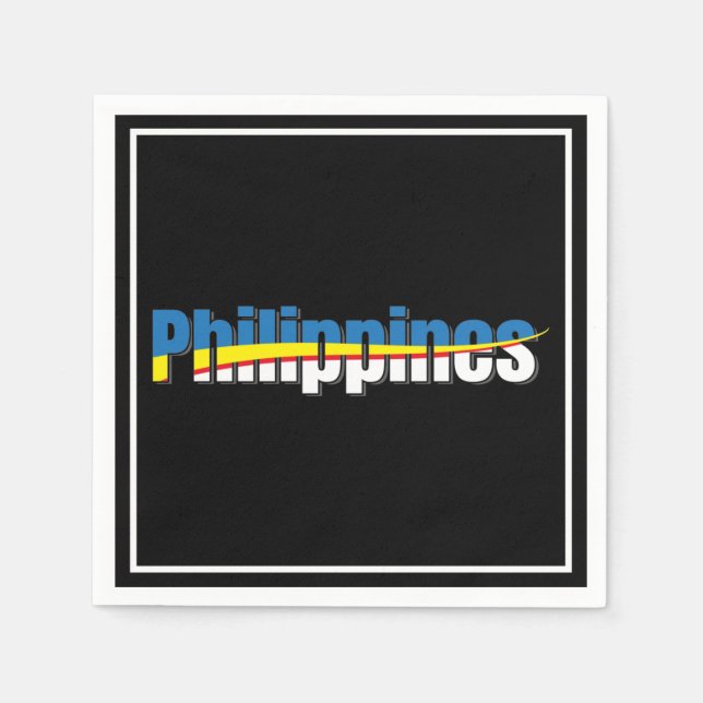 Philippines Flag Pride - Typography Art Napkins (Front)