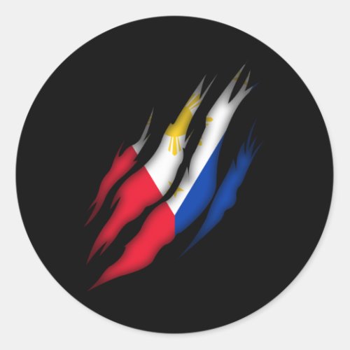 Philippines flag Proud Filipino Classic Round Sticker