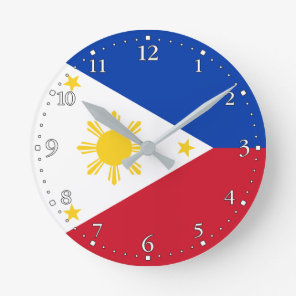 Philippines Flag Round Clock