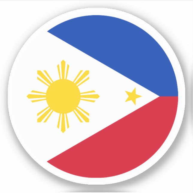 Philippines Flag Round Sticker (Front)