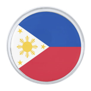 Philippines flag silver finish lapel pin
