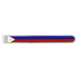 Philippines flag     silver finish tie bar