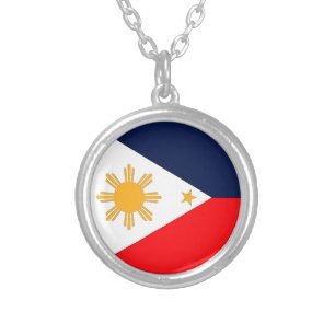 Philippines Flag Silver Plated Necklace