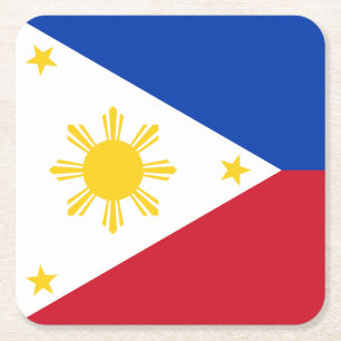 Philippines Flag Square Paper Coaster