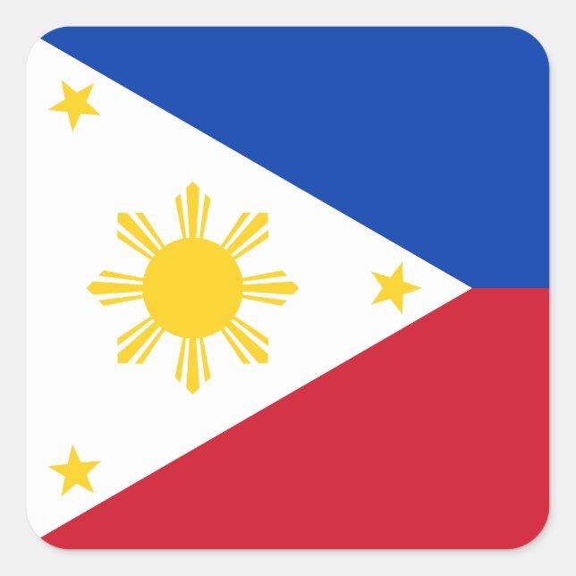 Philippines Flag Square Sticker (Front)